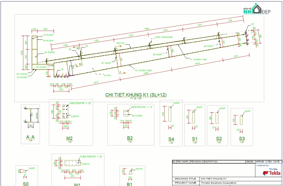 Nhà ăn 20x30m,Kết cấu thép,Nhà xưởng,Nhà ăn 20x30m Tekla,Thiết kế nhà ăn,mẫu nhà ăn