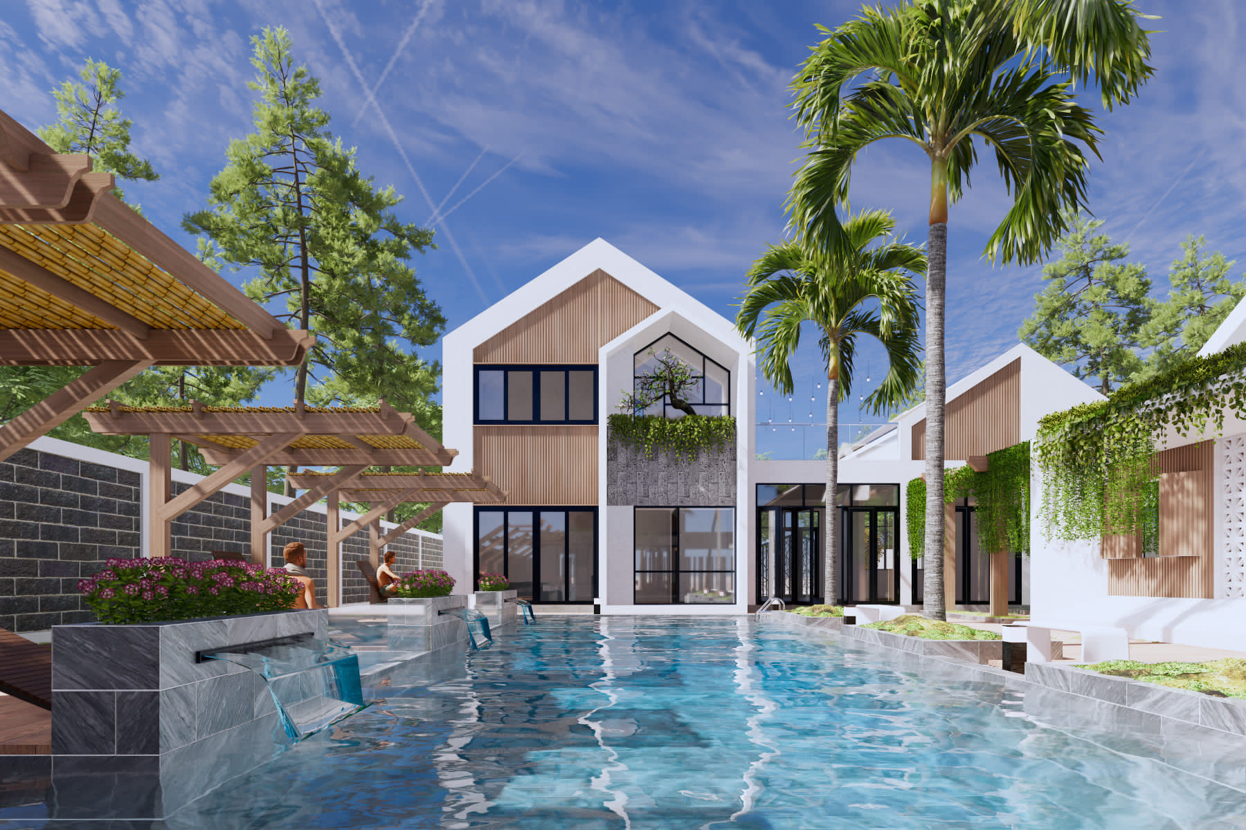 Sketchup Villa,Model Sketchup,khu nghỉ dưỡng,nghỉ dưỡng