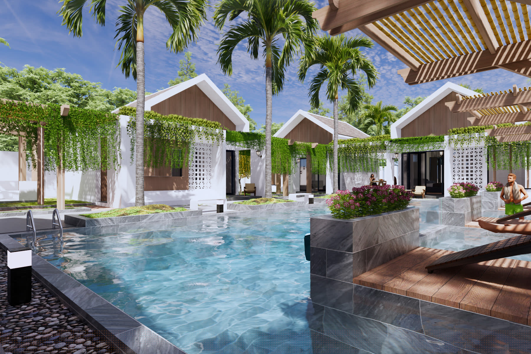 Sketchup Villa,Model Sketchup,khu nghỉ dưỡng,nghỉ dưỡng