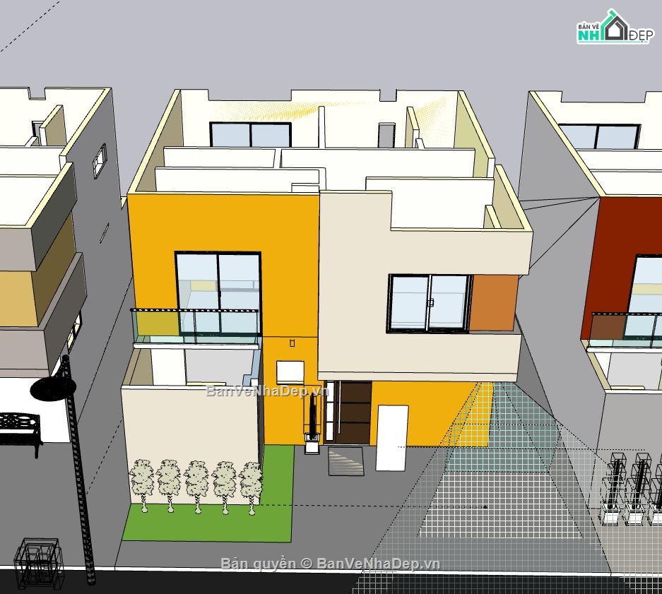 Biệt thự 2 tầng,model su biệt thự 2 tầng,biệt thự 2 tầng file su