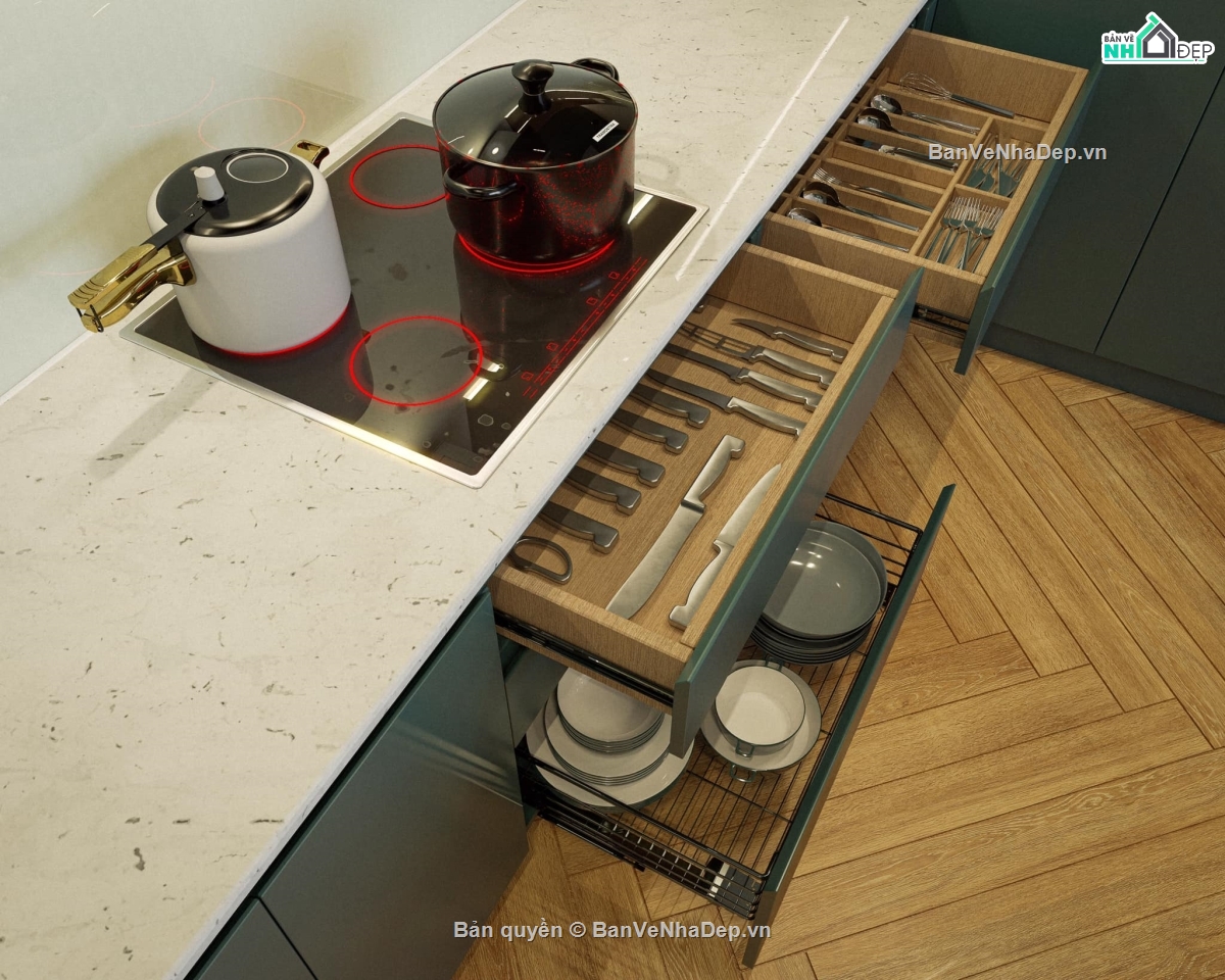 Sketchup bếp,Sketchup phòng bếp,model su phòng bếp,File su thiết kế phòng bếp,sketchup phòng bếp