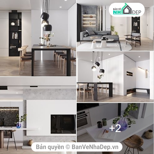 10 model 3dmax thiết kế nội thất chung cư
