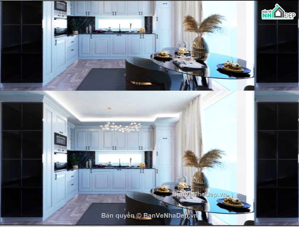 nội thất phòng bếp,Model nội thất hiện đại,sketchup nội thất phòng bếp