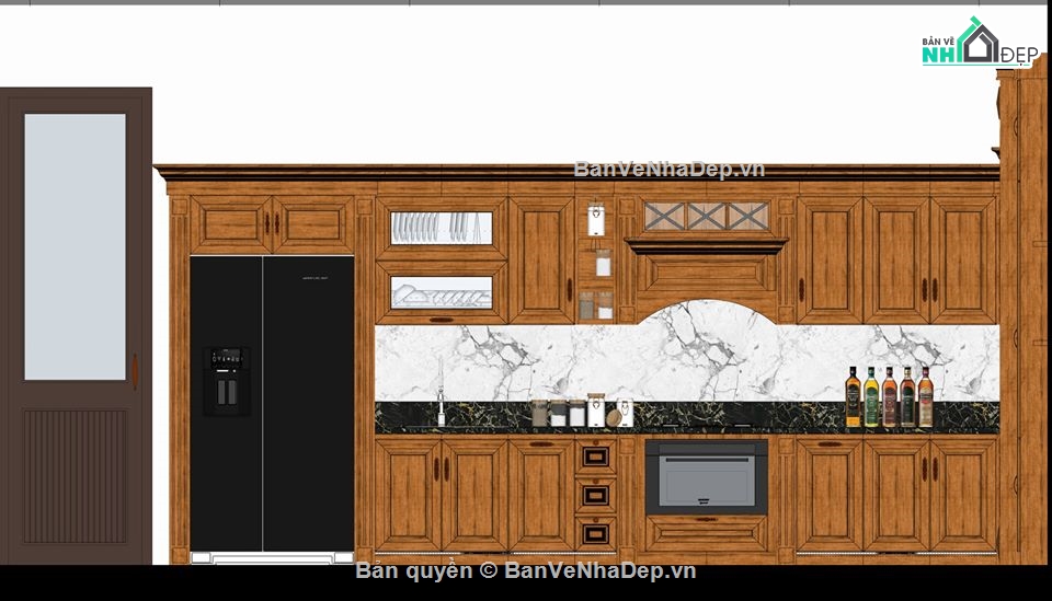 Model nội thất căn hộ,model sketchup tủ bếp,nội thất phòng bếp,Sketchup bếp,bản vẽ tủ bếp