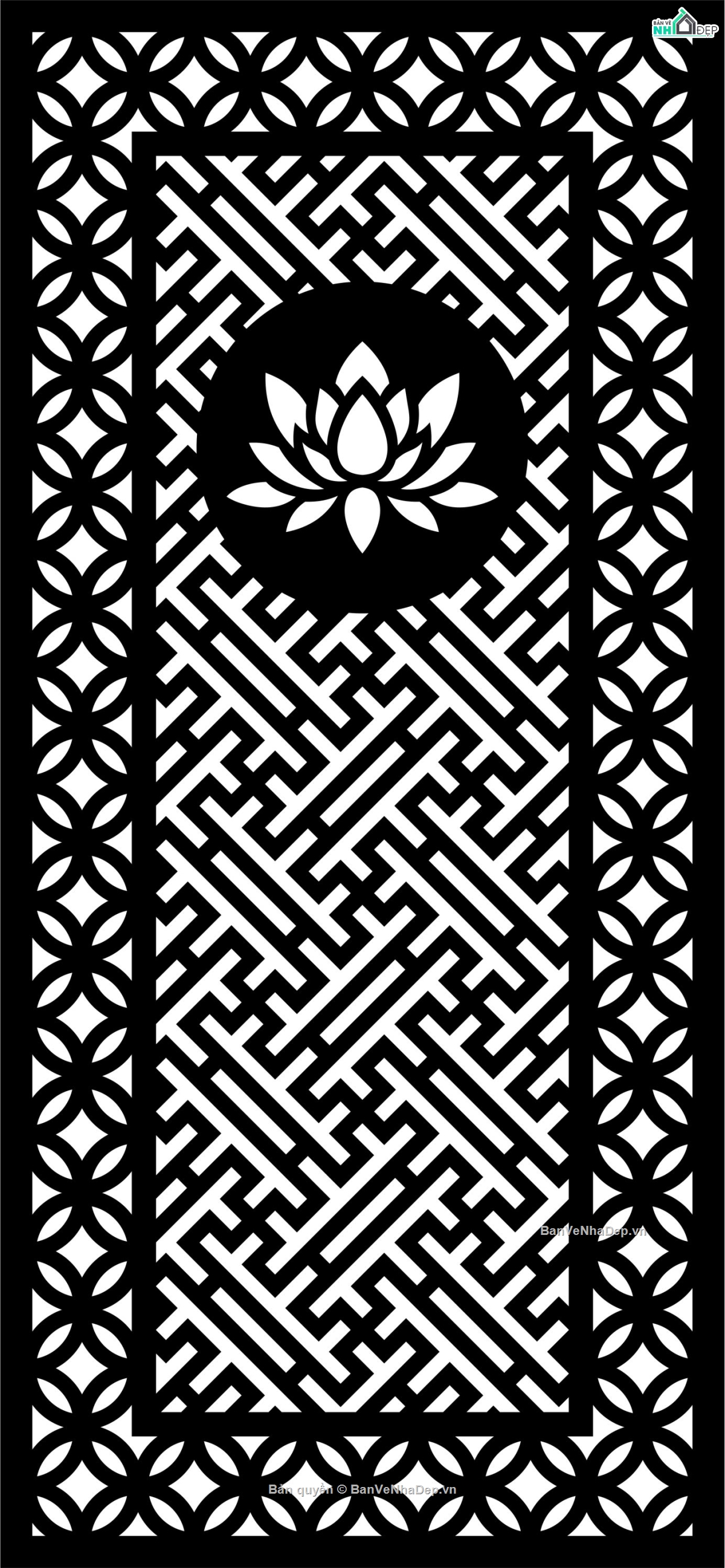 chữ vạn cnc,vách thờ cnc hoa sen,vách thờ chữ vạn cnc