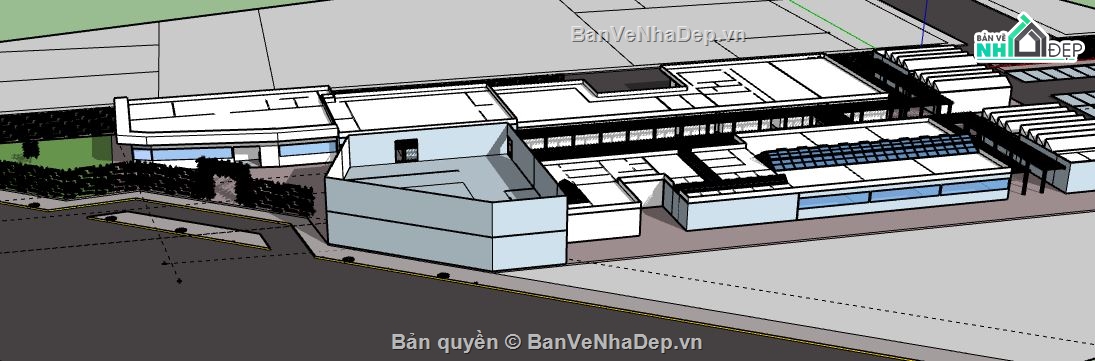 nhà làm việc đa năng,file su nhà làm việc đa năng,nhà làm việc model su,nhà làm việc file sketchup