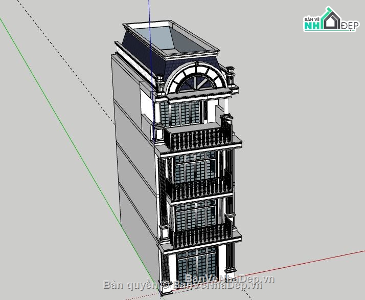 Nhà phố 4 tầng,model su nhà phố 4 tầng,file su nhà phố 4 tầng