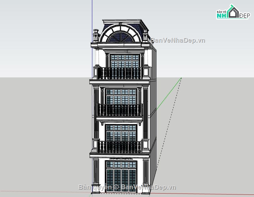 Nhà phố 4 tầng,model su nhà phố 4 tầng,file su nhà phố 4 tầng