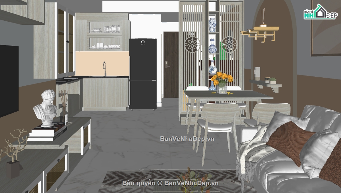 phòng khách hiện đại file su,sketchup nội thất phòng khách,sketchup phòng khách hiện đại,nội thất phòng khách dựng sketchup