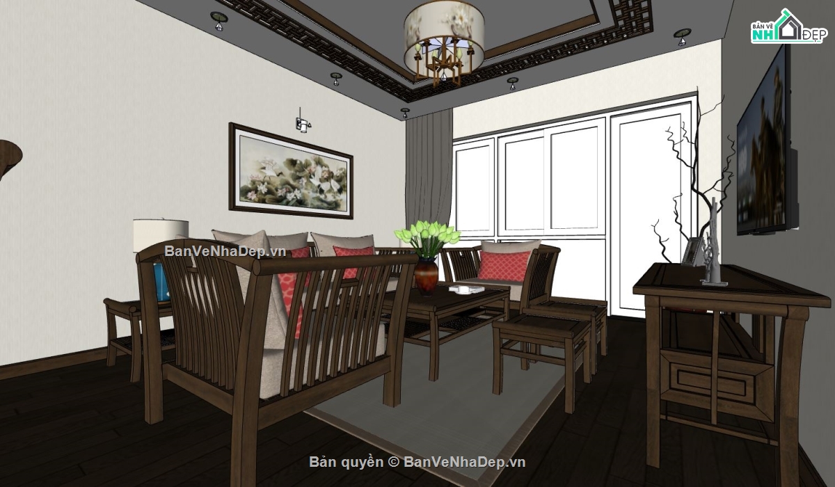 nội thất phòng khách,phòng khách file sketchup,phòng khách model su,phòng khách model sketchup,file su phòng khách