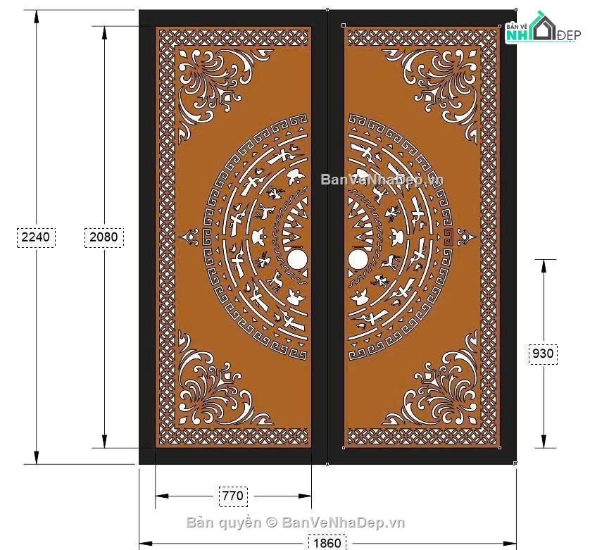 cổng 2 cánh,file cnc cổng 2 cánh,mẫu cnc cổng 2 cánh