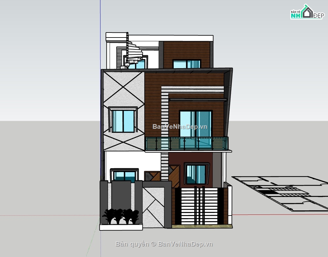 nhà phố 2 tầng,su nhà phố,sketchup nhà phố,su nhà phố 2 tầng,sketchup nhà phố 2 tầng