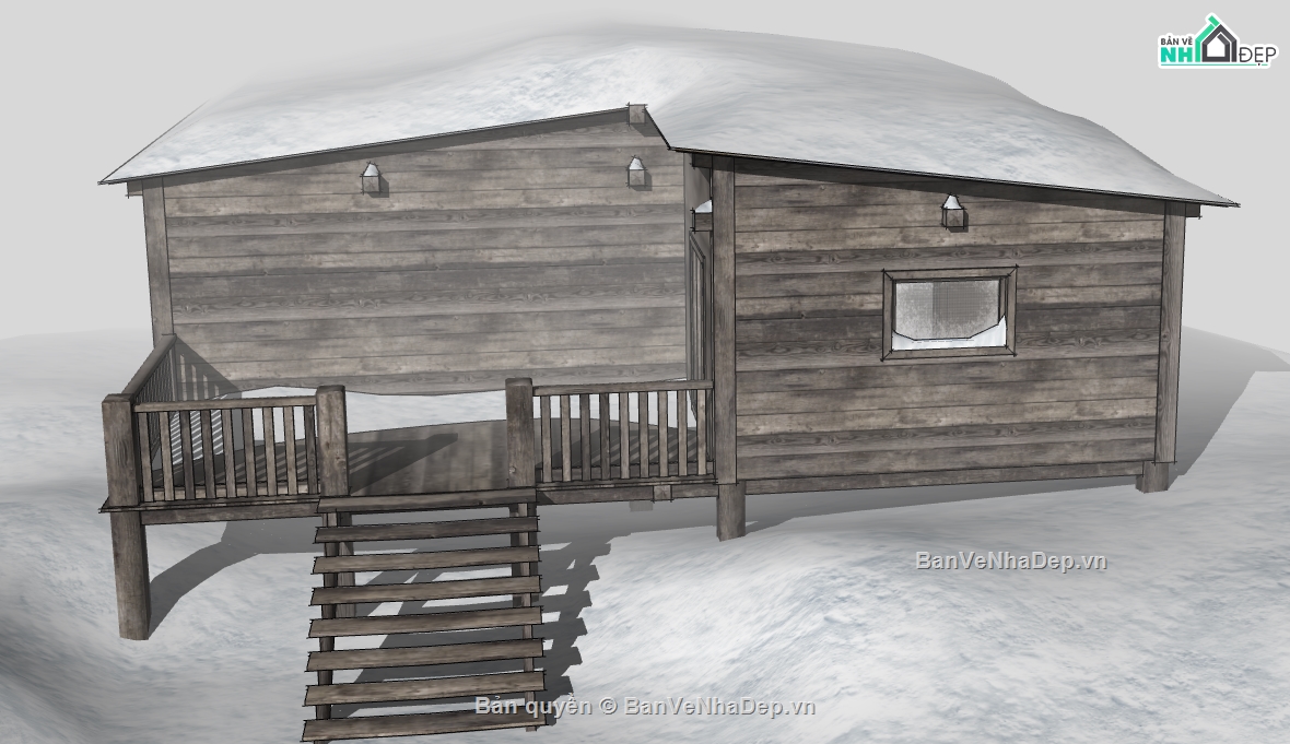 dựng mẫu nhà ở ngoại ô file su,mẫu nhà ngoại ô 1 tầng file 3d su,model sketchup nhà ngoại ô châu âu