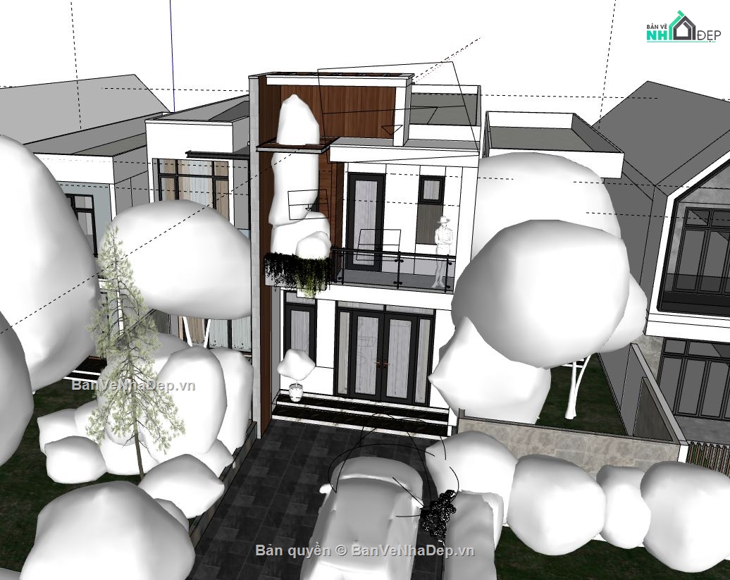 nhà phố 2 tầng 5x18m,bản vẽ nhà phố,kiến trúc nhà phố