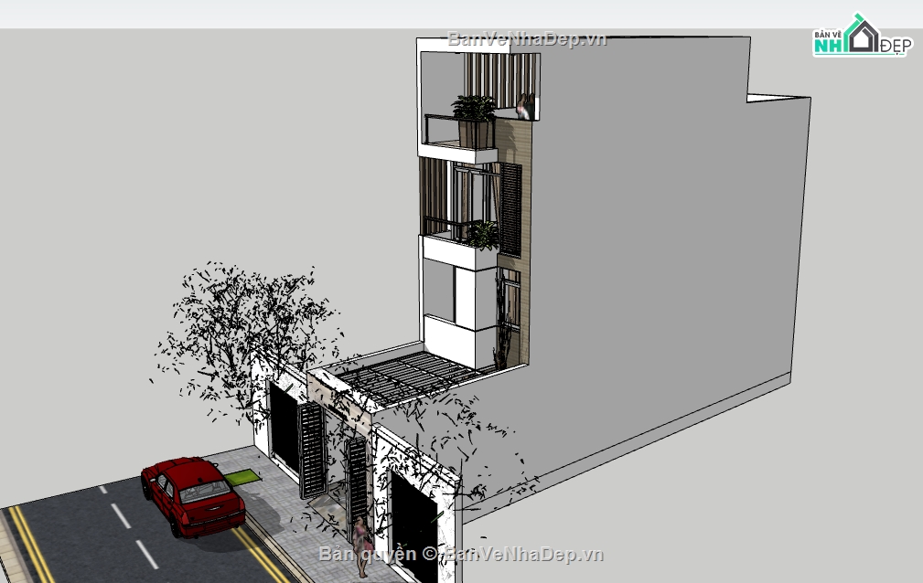 file su nhà phố 3 tầng 1 tum,model su nhà phố 3 tầng 1 tum,sketchup nhà phố 3 tầng 1 tum,3d nhà phố 3 tầng 1 tum,su nhà phố 3 tầng 1 tum