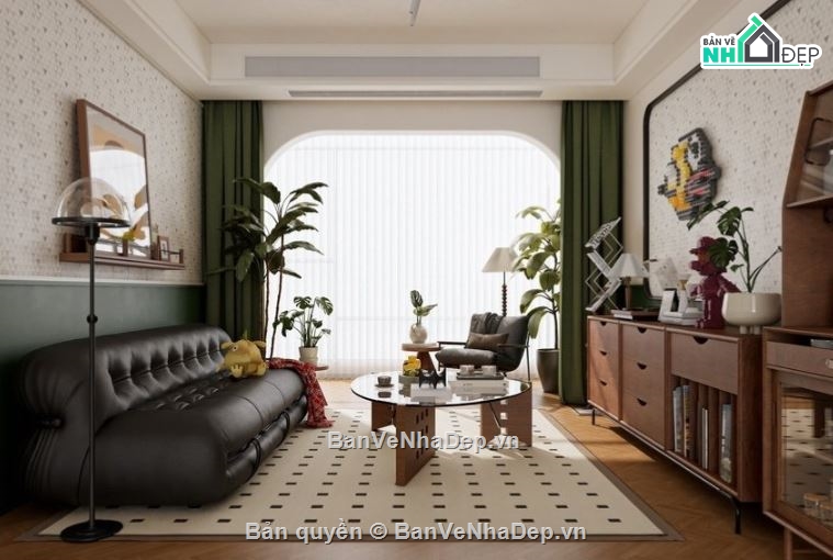 sketchup phòng khách,thiết kế phòng khách,nội thất phòng khách