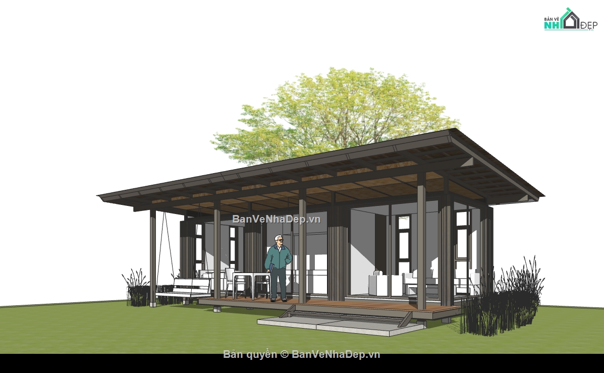 File sketchup nhà nghỉ tạm,model sketchup nhà nghỉ tạm,sketchup nhà nghỉ tạm