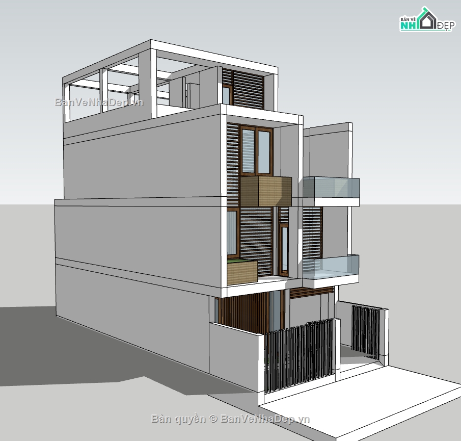 nhà phố 3 tầng file sketchup,model su nhà phố 3 tầng,model sketchup nhà phố 3 tầng,file su nhà phố 3 tầng