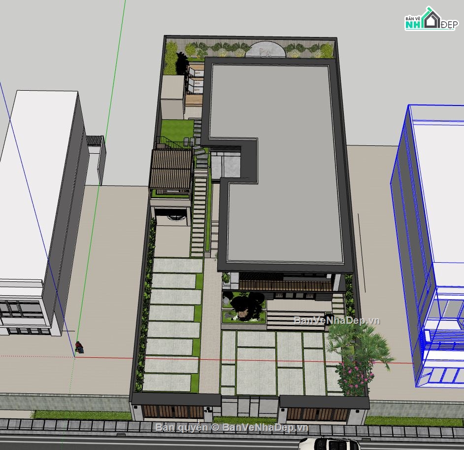 file 3d nhà phố 2 tầng,3d nhà phố 2 tầng,file su nhà phố 2 tầng