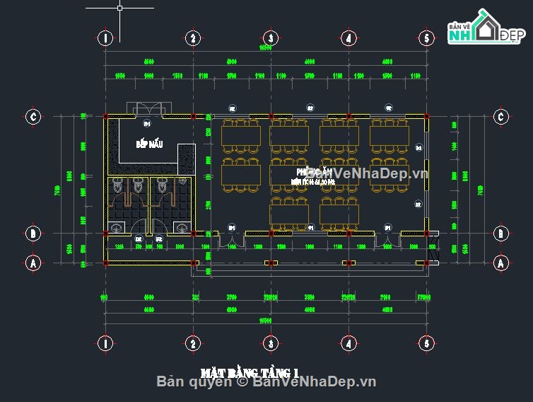 nhà ăn,kiến trúc nhà ăn,bản vẽ nhà ăn
