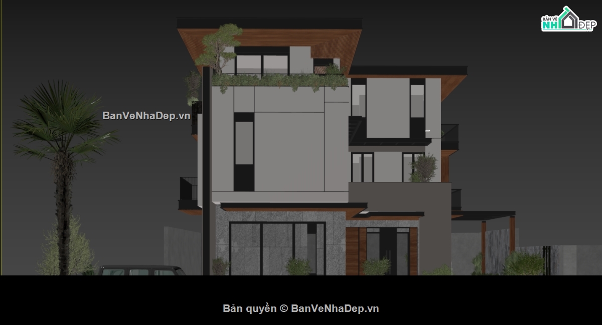 Biệt thự,Biệt thự 3 tầng hiện đại,file cad biệt thự 3 tầng,bản vẽ biệt thự 3 tầng