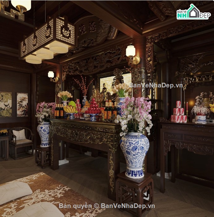 3dmax phòng thờ,mẫu phòng thờ,phòng thờ 3dmax