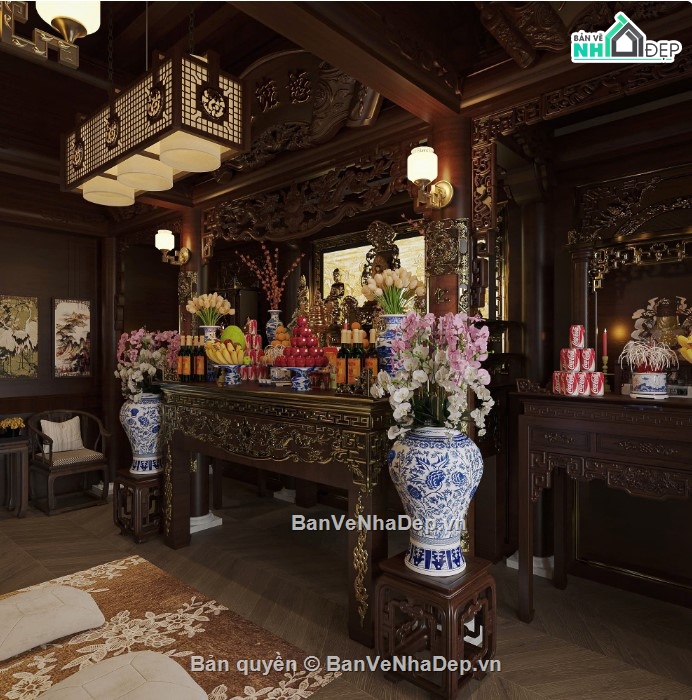 3dmax phòng thờ,mẫu phòng thờ,phòng thờ 3dmax