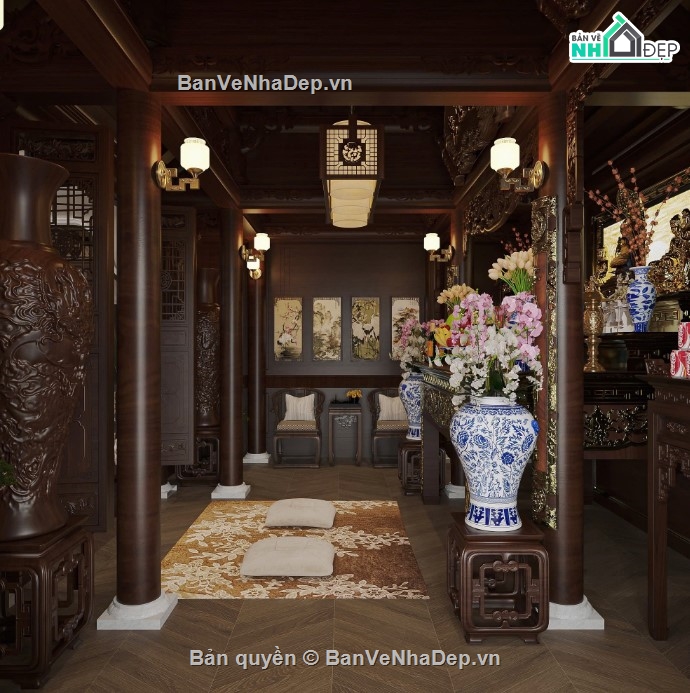 3dmax phòng thờ,mẫu phòng thờ,phòng thờ 3dmax