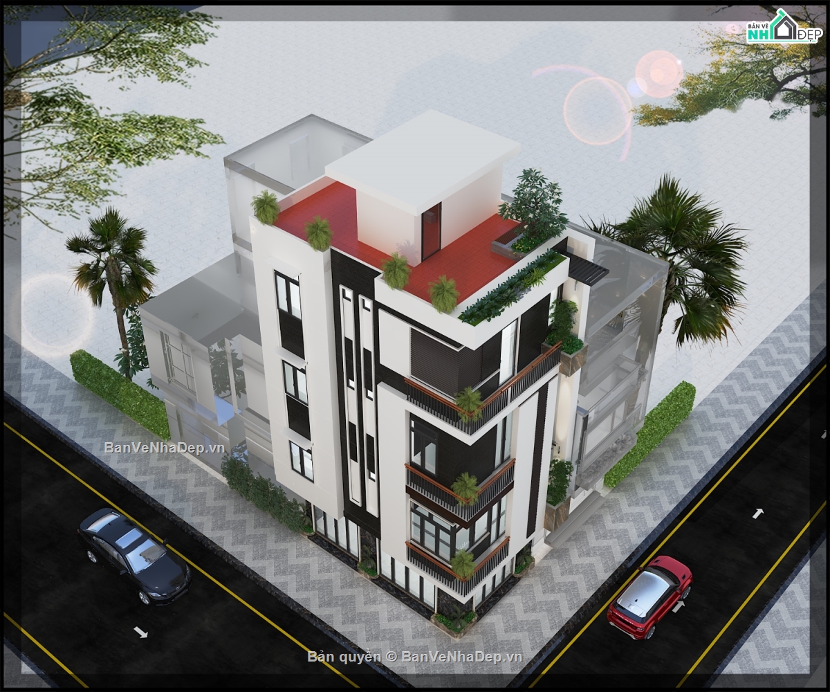 nhà phố 2 mặt tiền,nhà phố hiện đại,nhà phố 4 tầng hiện đại,ngoại thất nhà phố