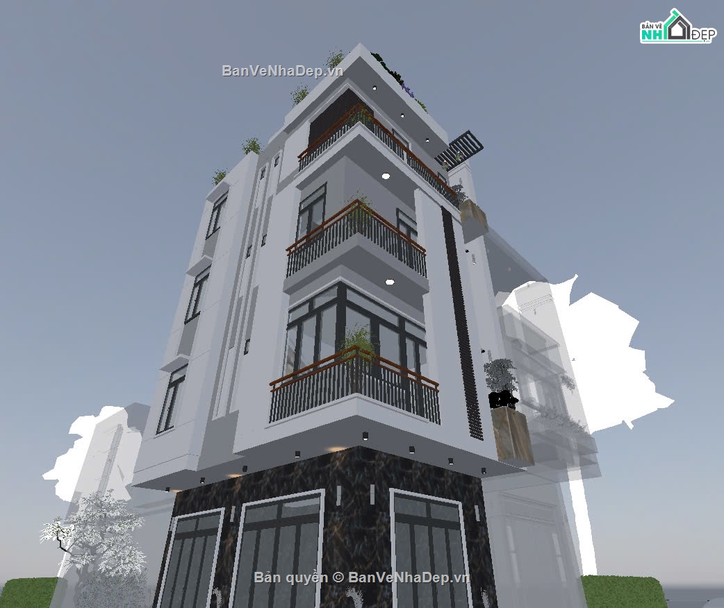 nhà phố 2 mặt tiền,nhà phố hiện đại,nhà phố 4 tầng hiện đại,ngoại thất nhà phố
