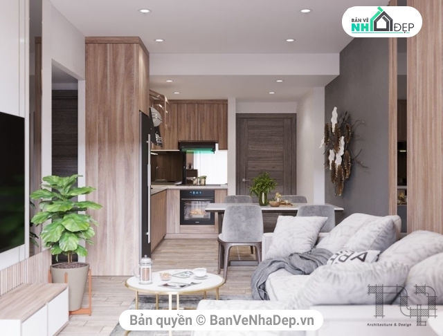 5 mẫu 3DMax nội thất chung cư mới nhất 2020