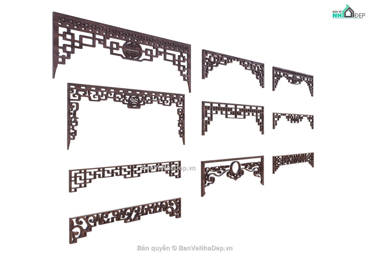 phòng thờ 3dsmax,Model 3d,thiết kế phòng thờ,cnc tua cửa võng,cnc hoa văn phòng thờ,3dmax cửa võng