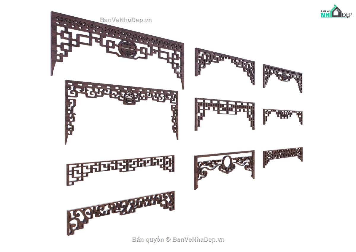 phòng thờ 3dsmax,Model 3d,thiết kế phòng thờ,cnc tua cửa võng,cnc hoa văn phòng thờ,3dmax cửa võng