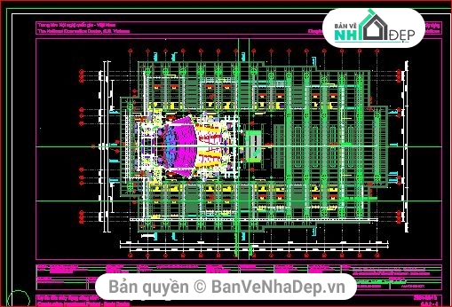 Bản vẽ trung tâm hội nghị,bản vẽ kiến trúc trung tâm hội nghị,kiến trúc hội nghị quốc gia