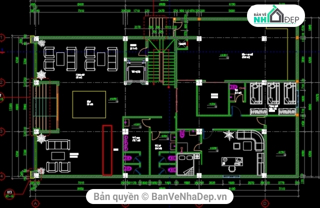 6 bản vẽ cad thiết kế khách sạn file gồm kiến trúc, kết cấu