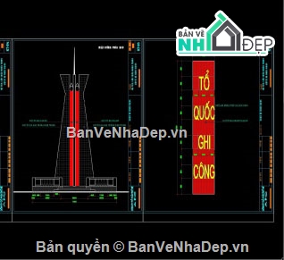 đài tưởng niệm,đài tưởng niệm cad,cad đài tưởng niệm