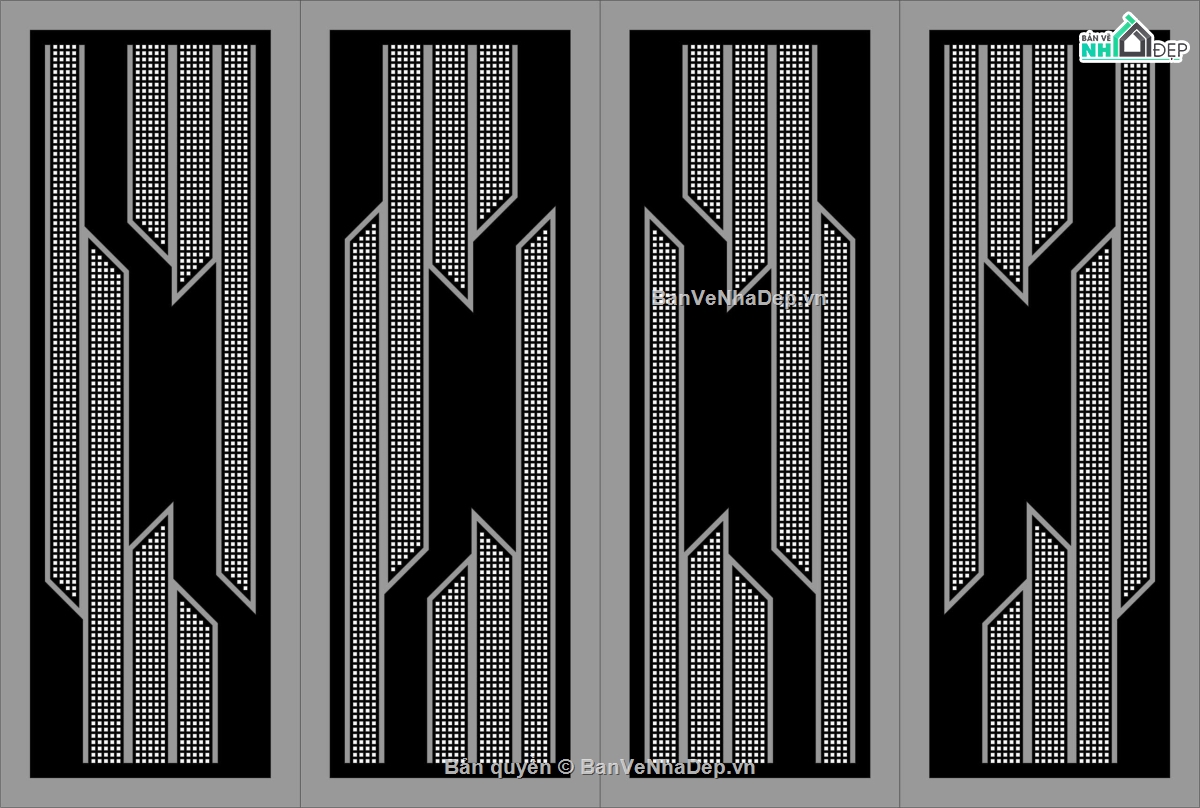 File cad cổng,File cổng 4 cánh,cắt cổng 4 cánh