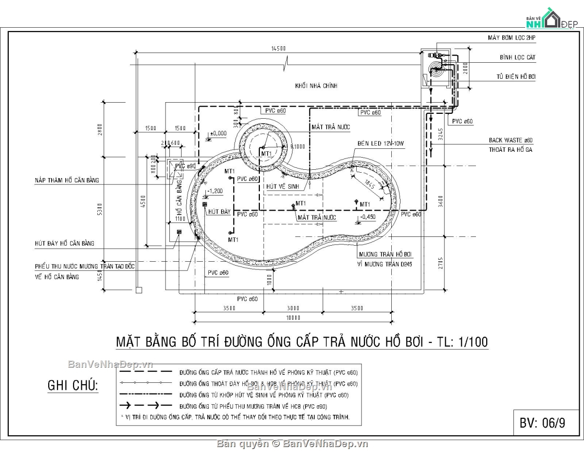 bản vẽ hồ bơi,file cad hồ bơi,hồ bơi gia đình