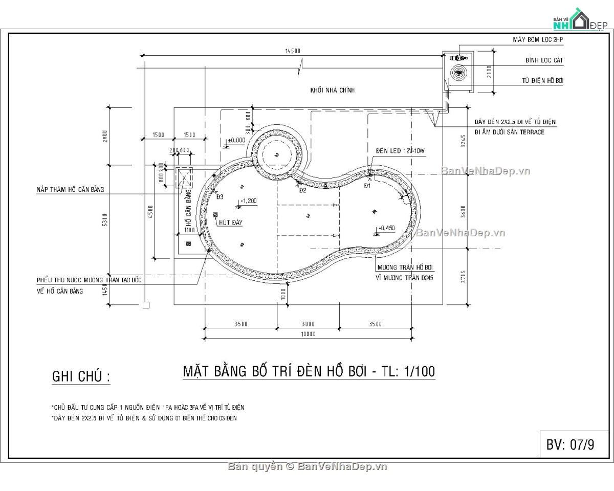 bản vẽ hồ bơi,file cad hồ bơi,hồ bơi gia đình