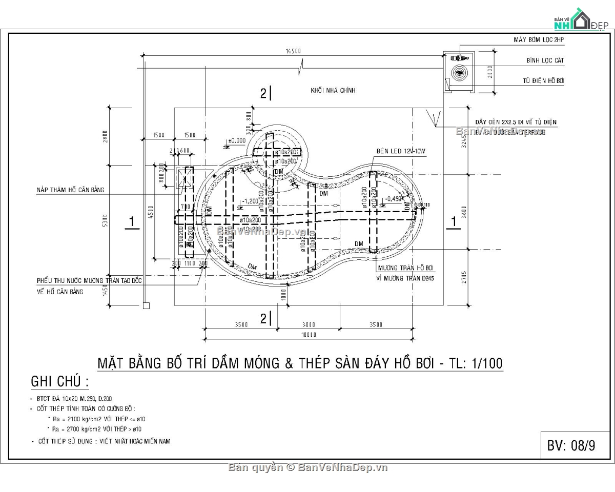 bản vẽ hồ bơi,file cad hồ bơi,hồ bơi gia đình