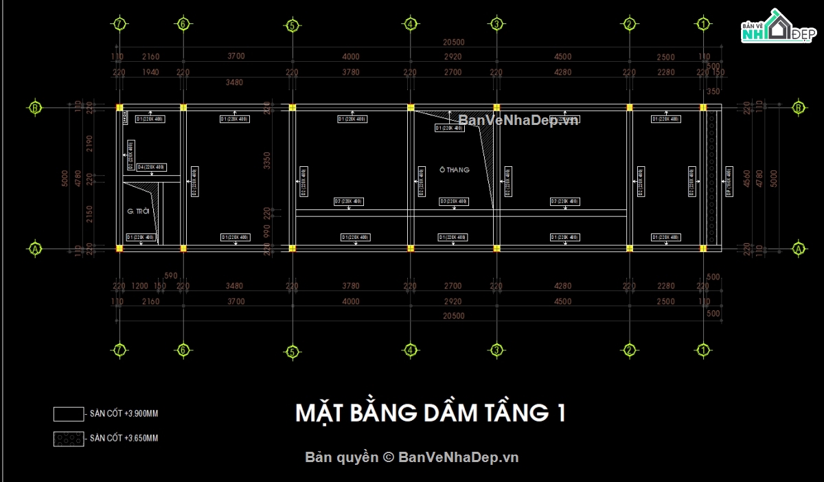 kết cấu kiến trúc nhà phố,Nhà phố kích thước  5x20m,nhà phố 2 tầng,bản vẽ nhà phố