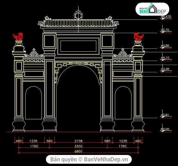 kiến trúc công trình,bản vẽ phủ Tây Hồ,thiết kế phủ tây hồ,bản vẽ kiến trúc chùa Tây Hồ,thiết kế chùa Tây Hồ