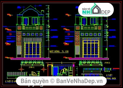 File cad nhà ống đẹp,file bản vẽ nhà ống,bản vẽ nhà ống,file cad nhà phố