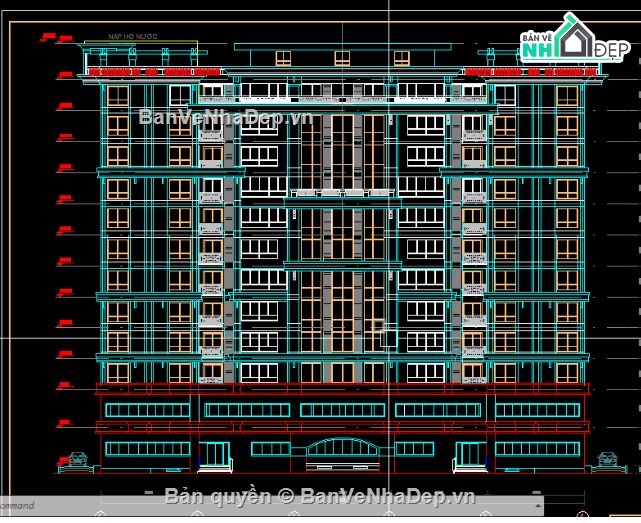 đồ án tốt nghiệp,cad chung cư,đồ án  13 tầng