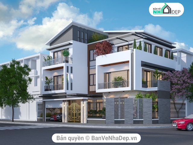 biệt thự 3 tầng 13x18m,biệt thự hiện đại 3 tầng,biệt thự phố 3 tầng hiện đại,Biệt thự 3 tầng 13x18m,mẫu biệt thự 3 tầng,bản vẽ biệt thự 3 tầng