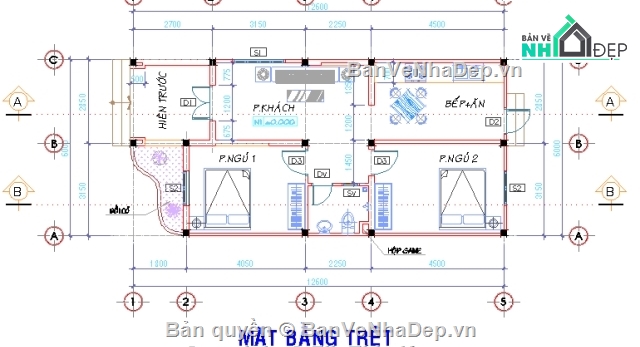 nhà mái tole,nhà đẹp 1 tầng,nhà cấp 4,bản vẽ nhà cấp 4,Autocad nhà cấp 4