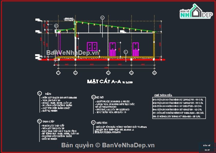 nhà cấp 4,file cad nhà cấp 4,thiết kế nhà cấp 4