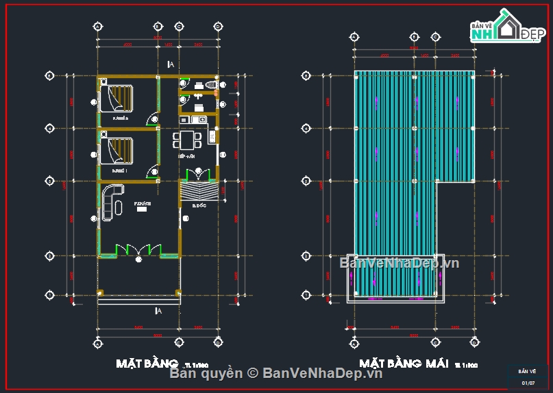 nhà cấp 4,file cad nhà cấp 4,thiết kế nhà cấp 4