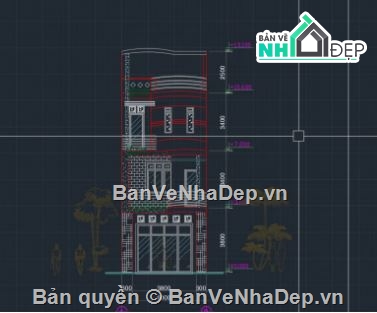 Nhà phố 3 tầng,file cad nhà phố 3 tầng,nhà phố 3 tầng file cad,nhà phố 3 tầng 1 tum