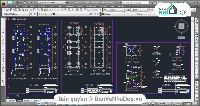 4 Bản Vẽ Full KT, KC Nhà Phố 1 Tầng Hot Nhất 2019